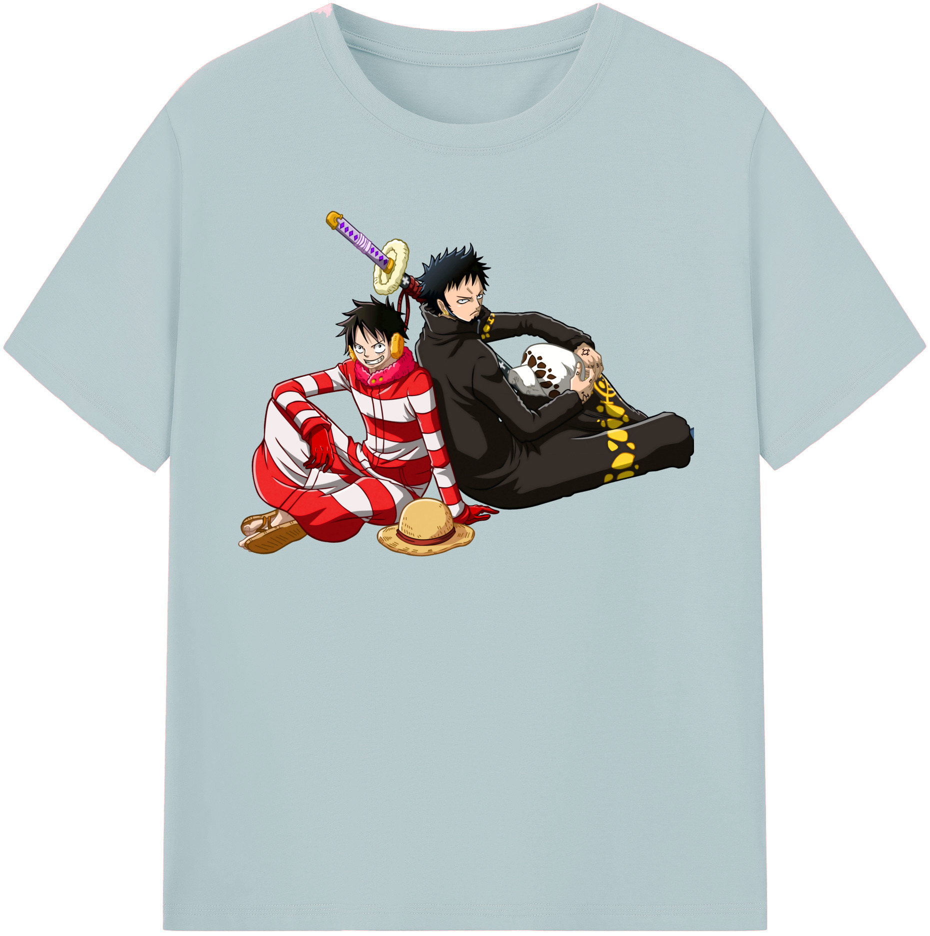 ワンピース モンキー・D・ルフィ ONE PIECE Monkey D. Luffy 綿100％半袖Tシャツ（フロントプリント）